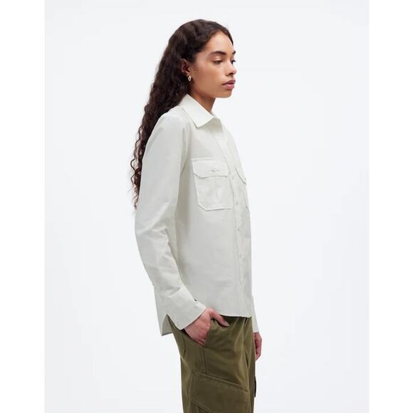 NWT Madewell Utility-Pocket Button-Up Shirt in Eyelet White Size 0 - Picture 3 of 10